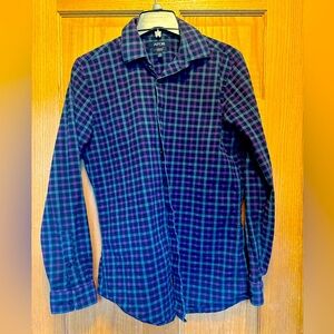 Purple & Black Plaid Dress Shirt, Slim Fit